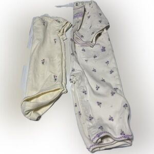 One Set of 2 Floral 100% Cotton Onesies